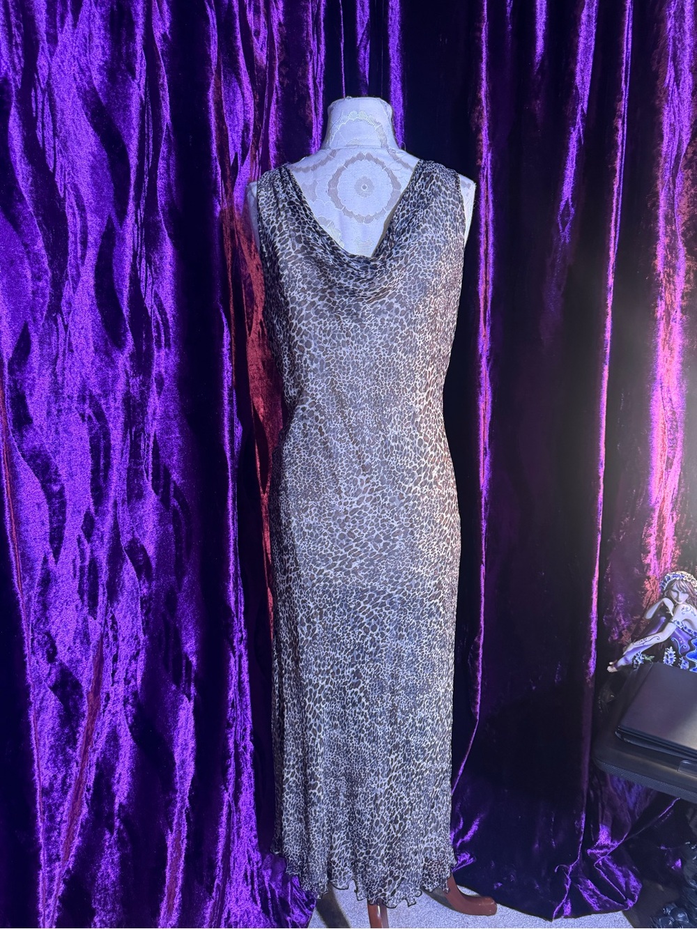 100% Full Silk Cheetah Print Dress